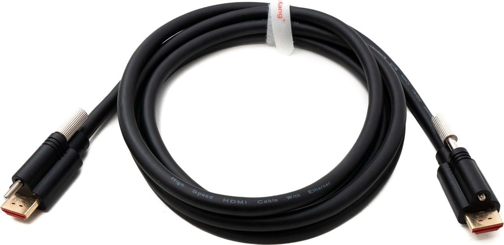 SYSTEM-S HDMI 2.0 Kabel 3 m Typ A Stecker zu Stecker anschraubbar in Schwarz