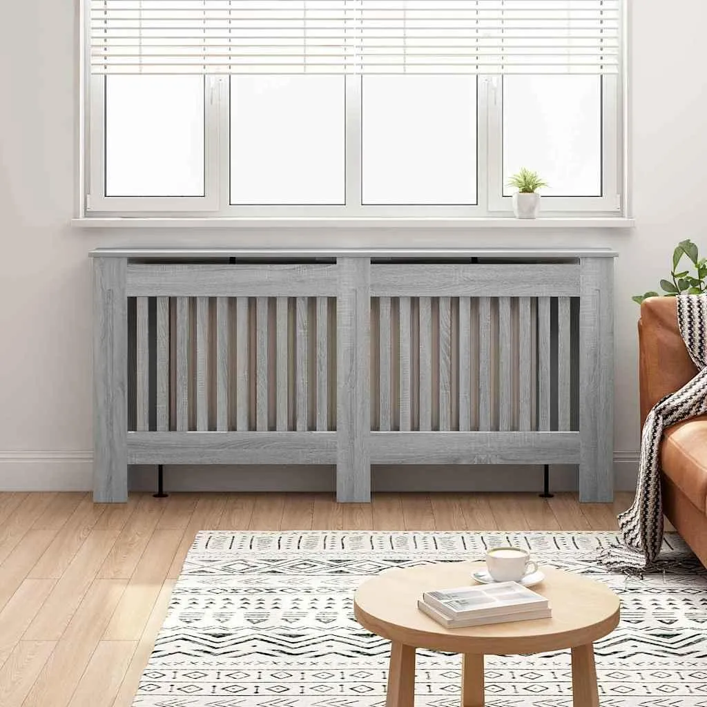 Cache-Radiateur Gris Sonoma avec Tablette Déco 172 cm - Finition Premium