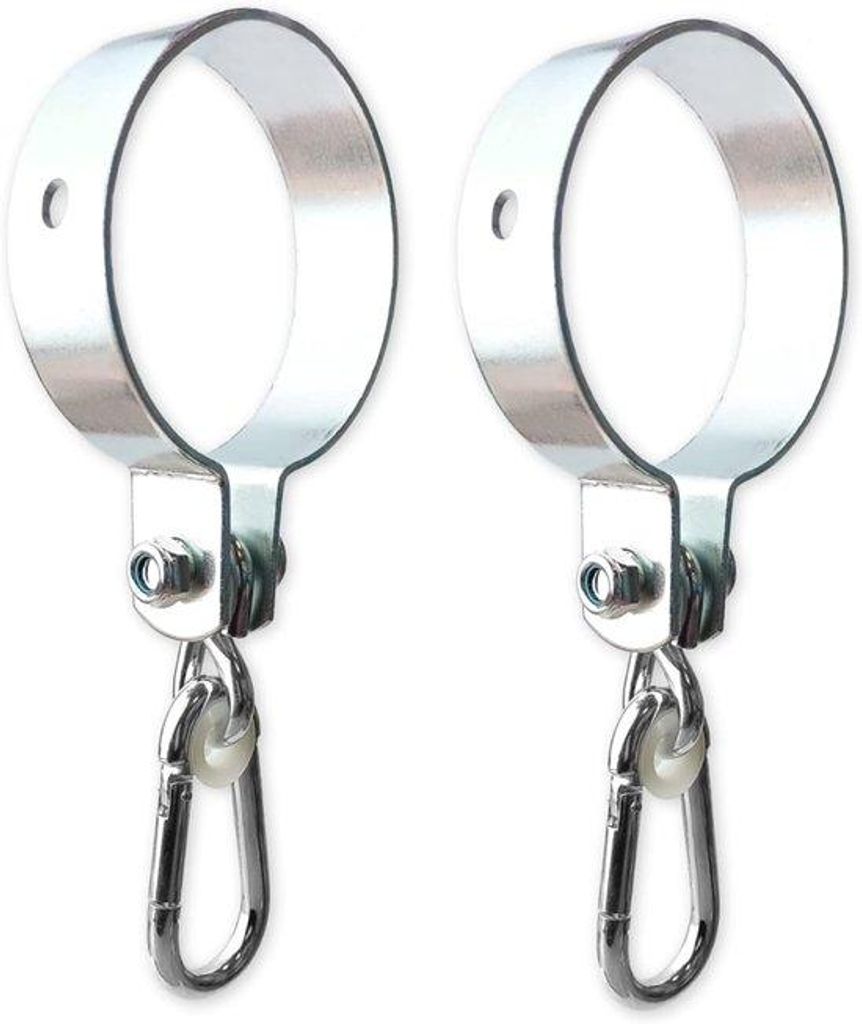2er Set Metall-Schaukelhaken mit Karabiner Ø 100 mm zum Aufhängen von Schaukeln auf Kinderspielplätzen