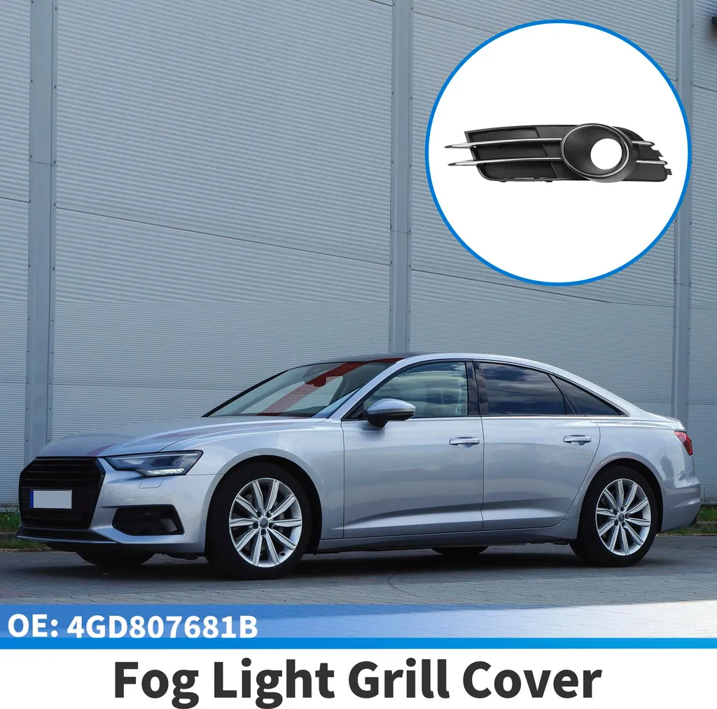 Grille antibrouillard Audi A6 C7 en ABS durable noir et inserts argent
