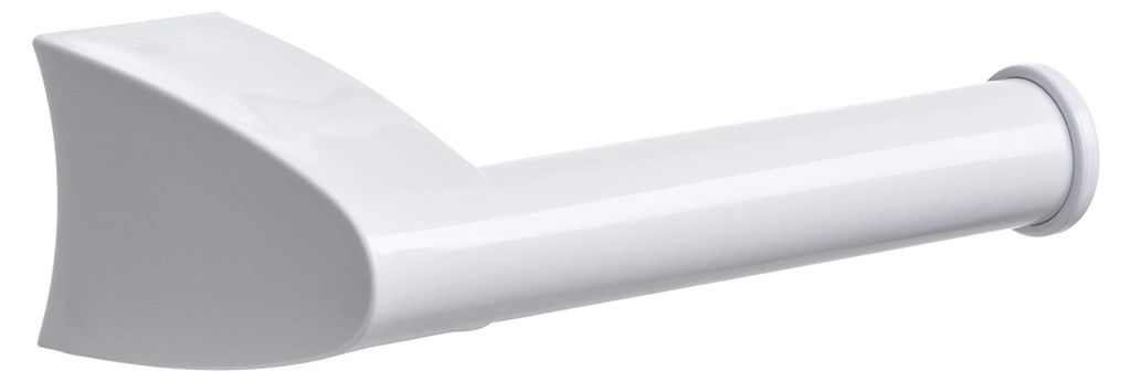 Smart Toilettenpapierhalter ohne Deckel, ABS-Kunststoff, Weiß, mit Glue & Fix-Befestigungssystem, 5,2 x 8,4 x 15,7 cm