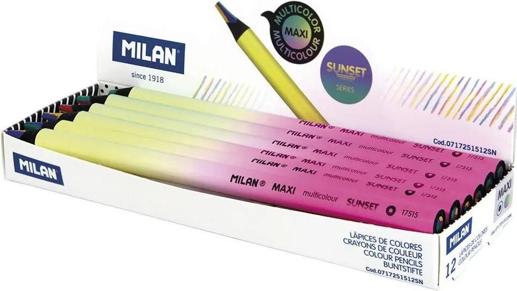 Milan maxi Buntstifte Serie Sunset Display Box 12u mehrfarbige Minen