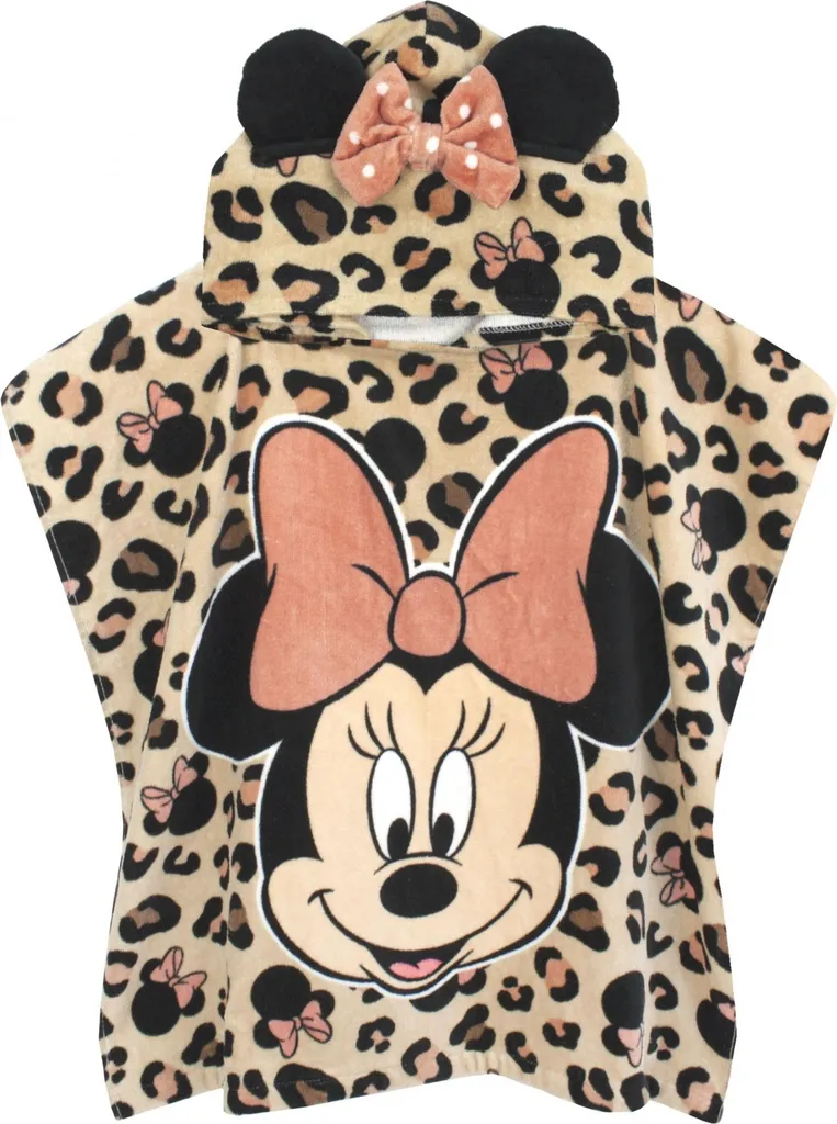 Disney Serviette à Capuche Fille NS8880 Rose et Noir en Taille Unique