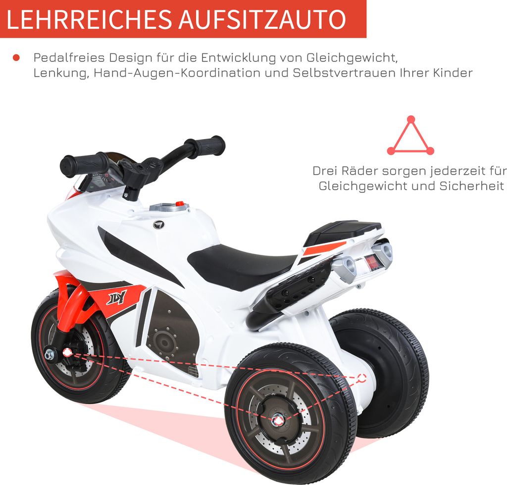 HOMCOM Rutscher Kinder-Motorad Rutscherfahrzeug Produktbild 7