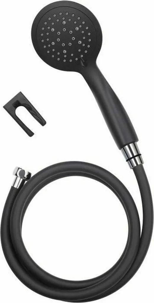 1 doccetta con scarico Rousseau Combiflex Hebe Black Matt Black PVC ABS 150 cm 5 posizioni
