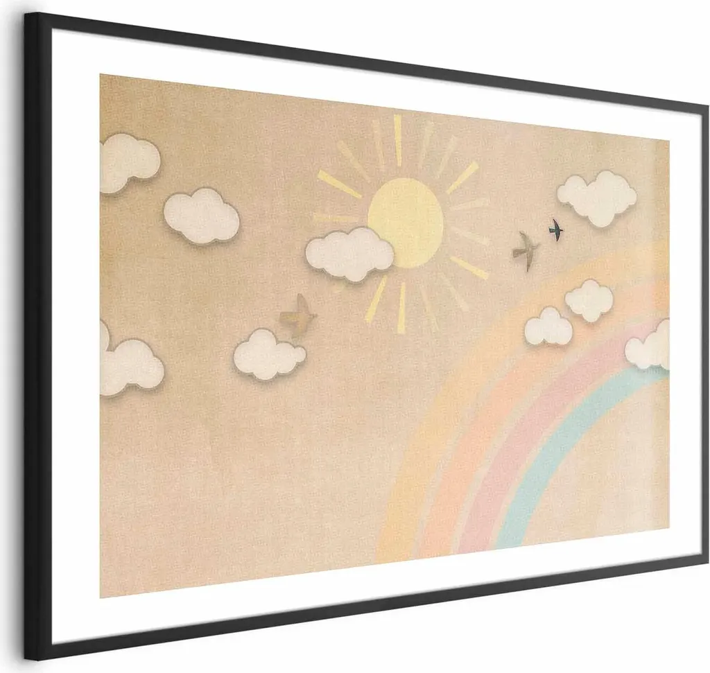 Poster Giorno dell'Arcobaleno 90x60 cm con Cornice Nera Elegante