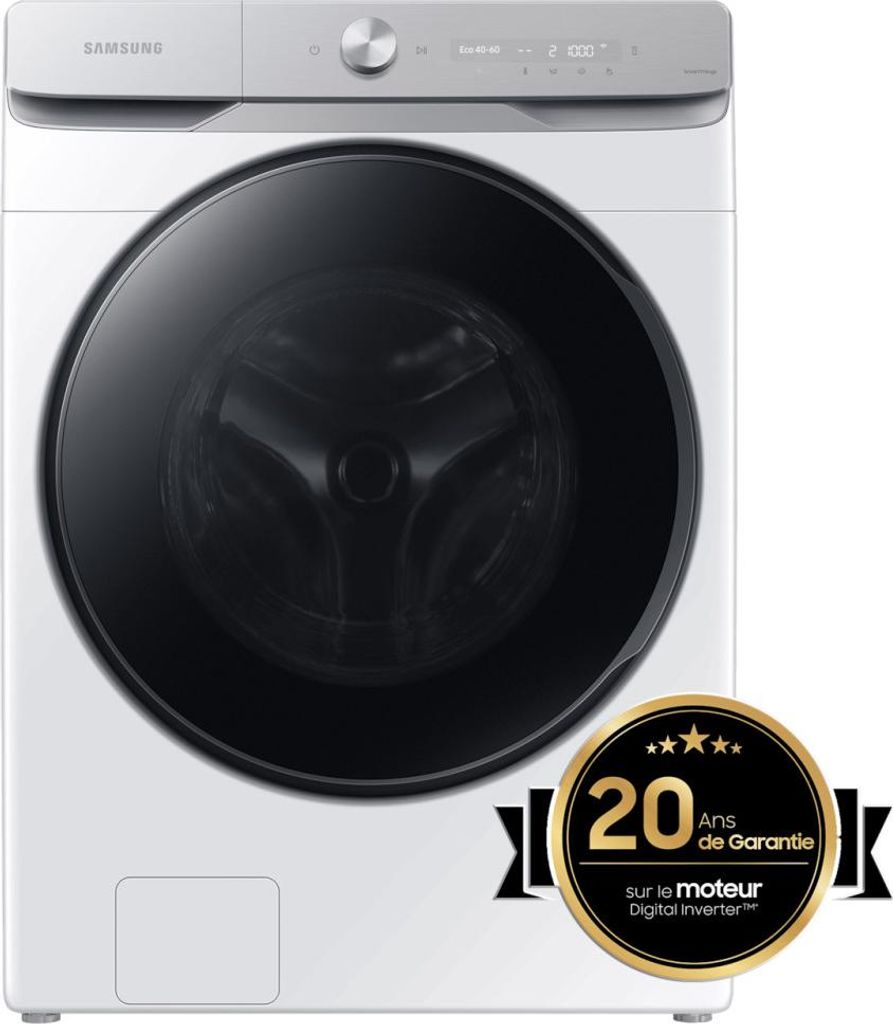 Samsung WF20DG8650BW, Od przodu, 20 kg, B, 76 dB, 1000 RPM, Zdjęcie produktu 