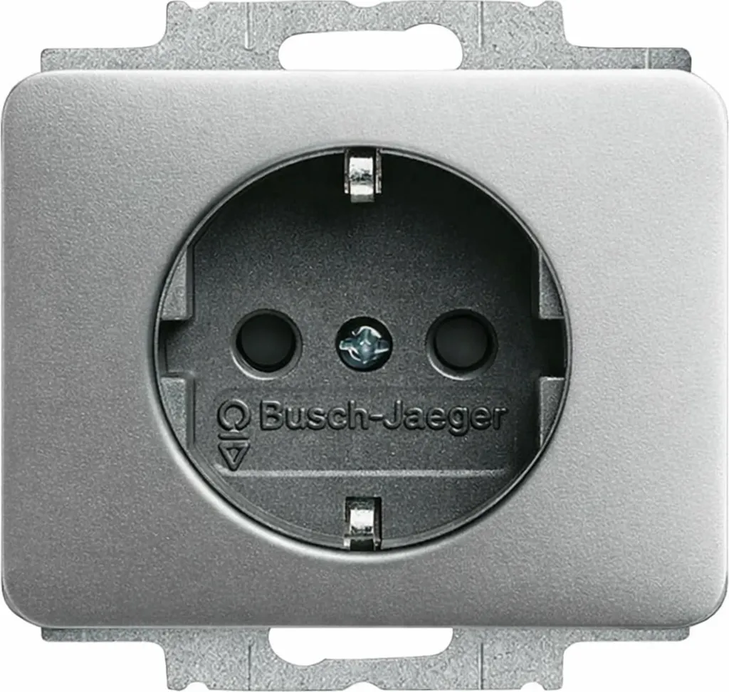 Busch-Jaeger SCHUKO Safety+ Titane Alpha 1 Pièce Prise de Courant