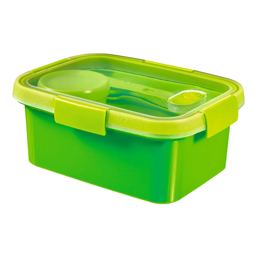 Lunch Box SMART TO GO 1,2L avec Couverts Bol et Plateau Vert Curver