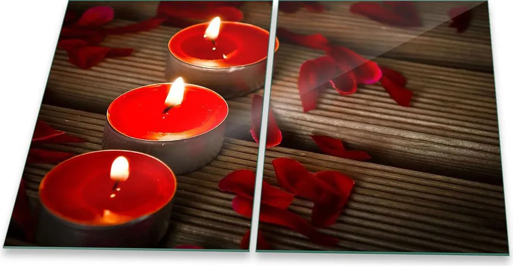 Piastra di copertura per piano cottura in ceramica 2 pezzi 2x40x52 fiori rosso copertura alzatina in vetro