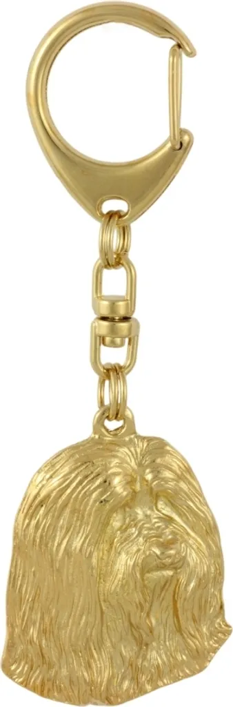 Porte-clés Bearded Collie Doré Art-Dog : Accessoire de Luxe Finition Or