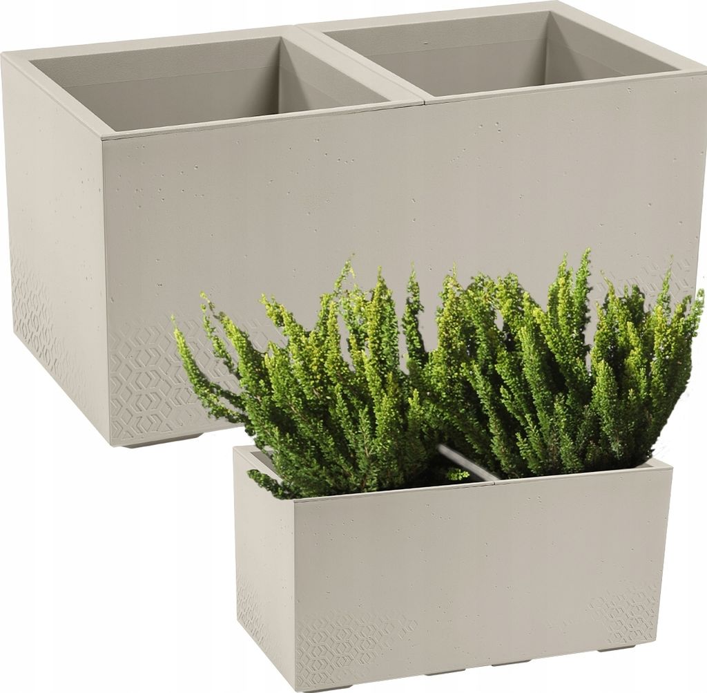 Květináč Lamela | kontrola | 80 cm | béžový beton Obrázek produktu 