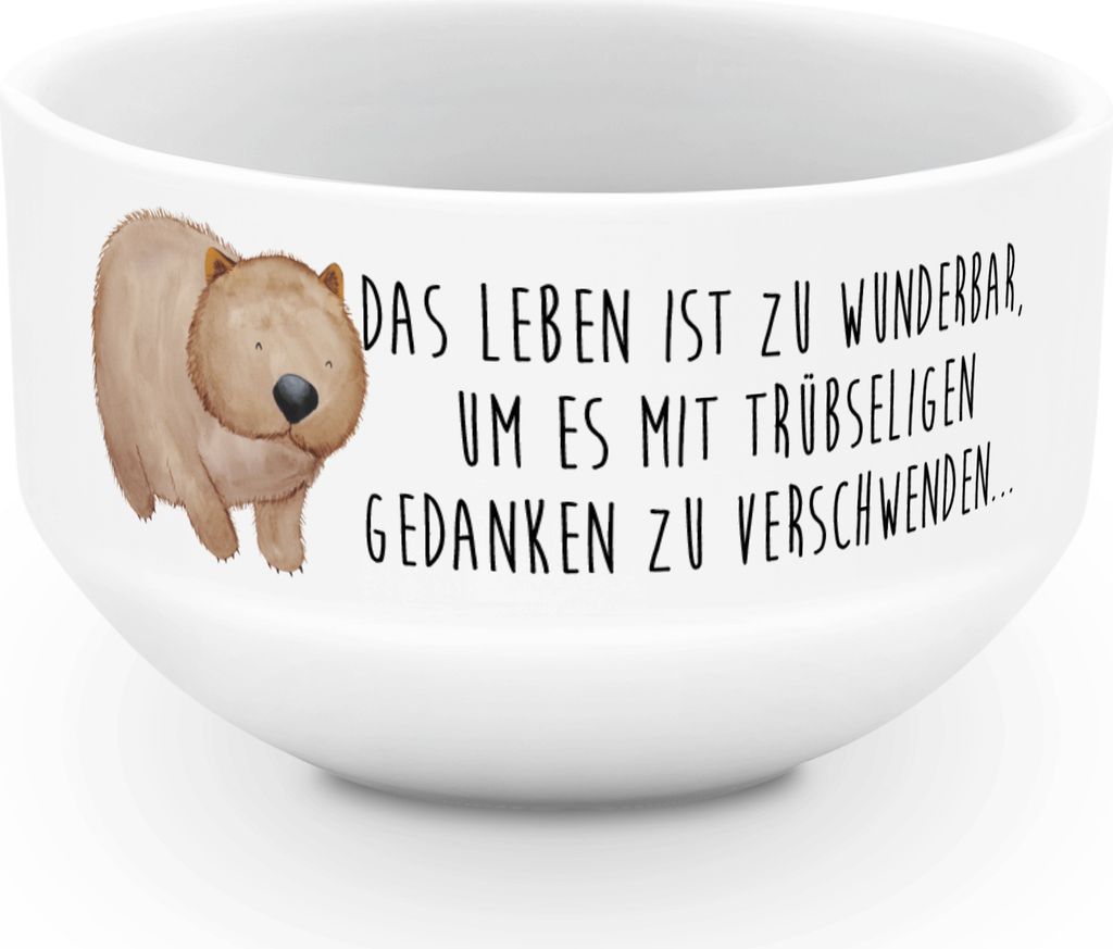 Mr. & Mrs. Panda salatschälchen Wombat - Weiß - Geschenk, Motivation, Spruch, Australien, Porzellan Schale, Müslischale, Schüssel, Gute Laune, ...