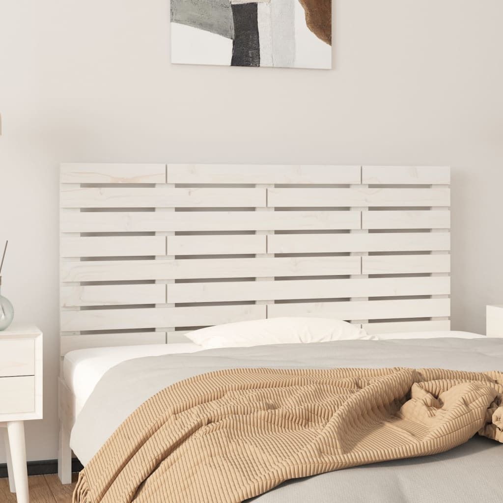 vidaXL Wand Kopfteil Weiß 126x3x63 cm Massivholz Kiefer - Wand-Kopfteil - Wand-Kopfteile - Kopfteil - Bett-Kopfteil
