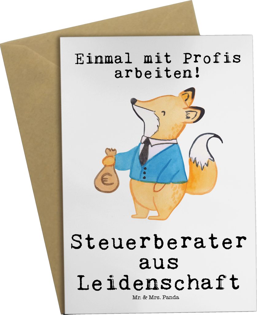 Mr. & Mrs. Panda Grußkarte Steuerberater Leidenschaft - Produktbild 