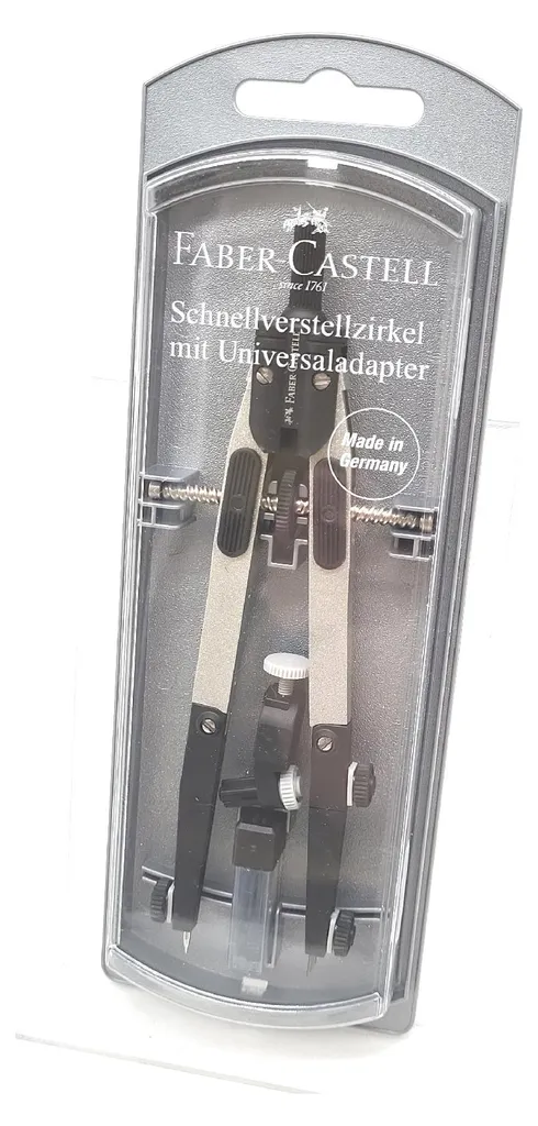 Compas de précision pour dessin d'architecture Faber-Castell argent