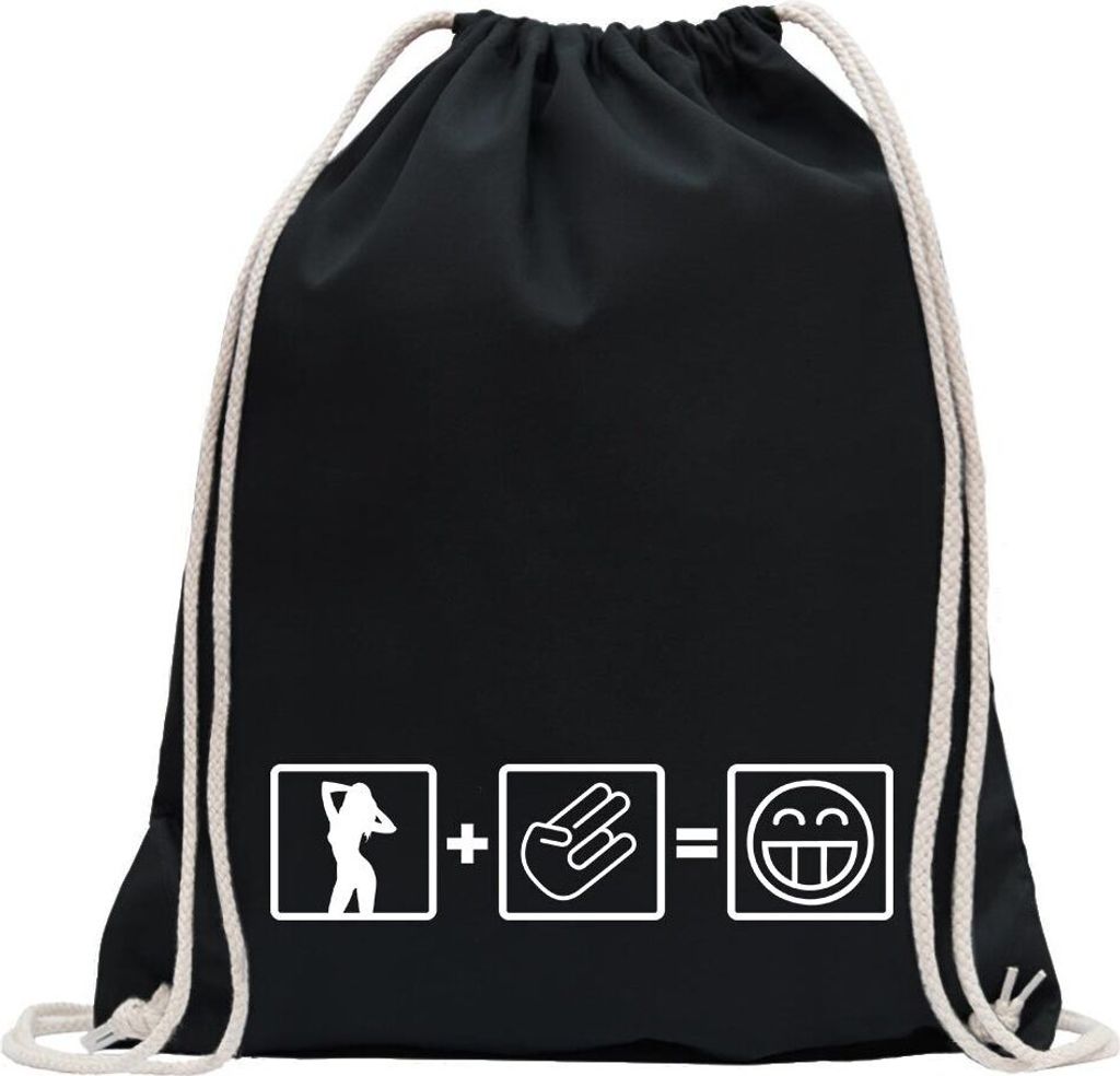 Kiwistar - Turnbeutel - schwarz - Shocker Formel Motiv 1 - Fun Rucksack Sport Beutel Gymsack Baumwolle mit Ziehgurt