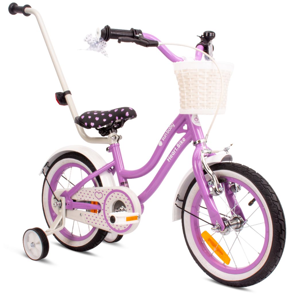 Vélo de fille 14 pouces cloche roues supplémentaires barre Image du produit 