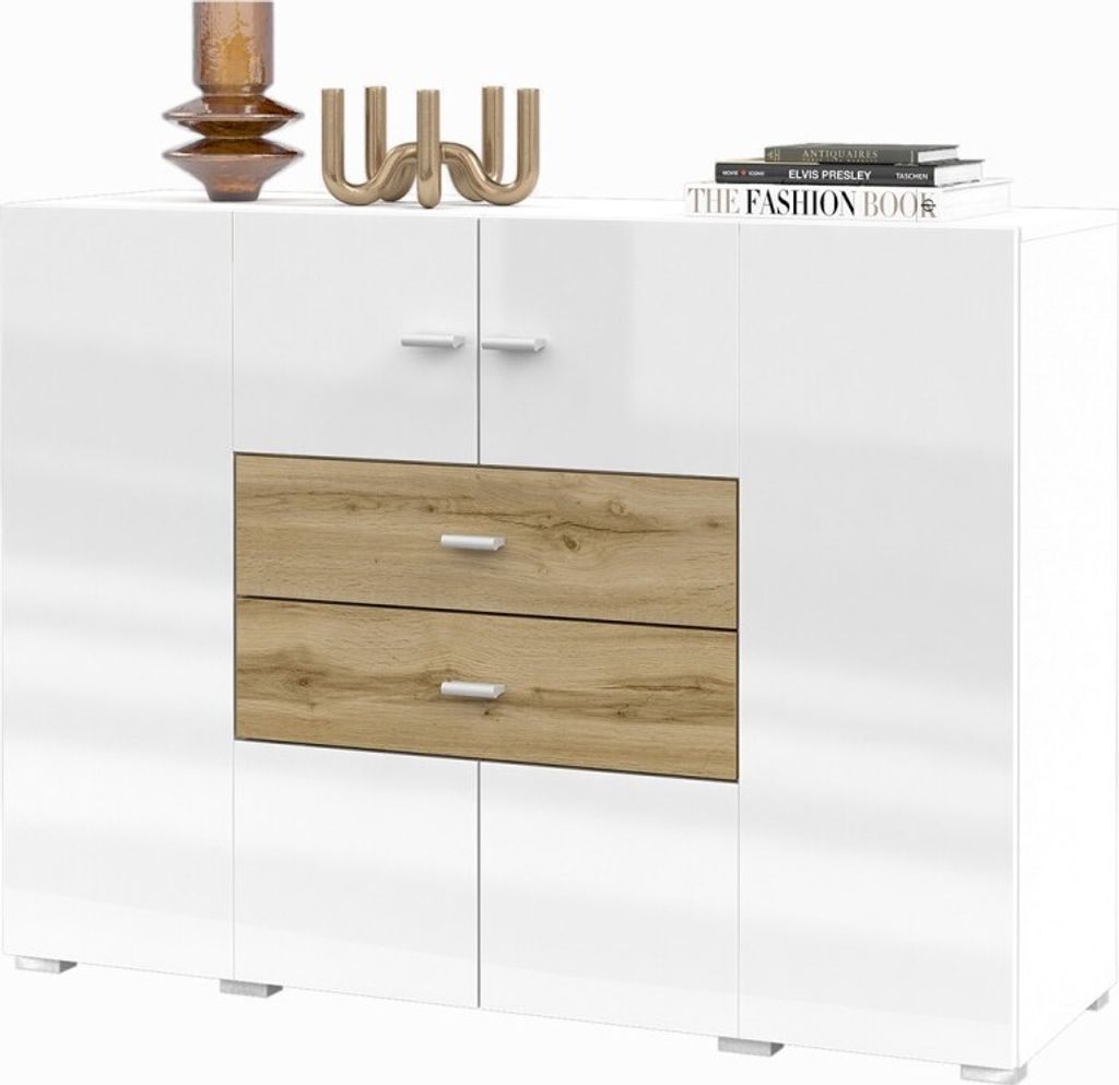 Meublorama HA-COBY-247JMB43*2C/52KG, 2 Tür(en), Weiß, Mitteldichte Faserplatte (MDF), 2 Schublade(n), 2 Jahr(e), 390 mm
