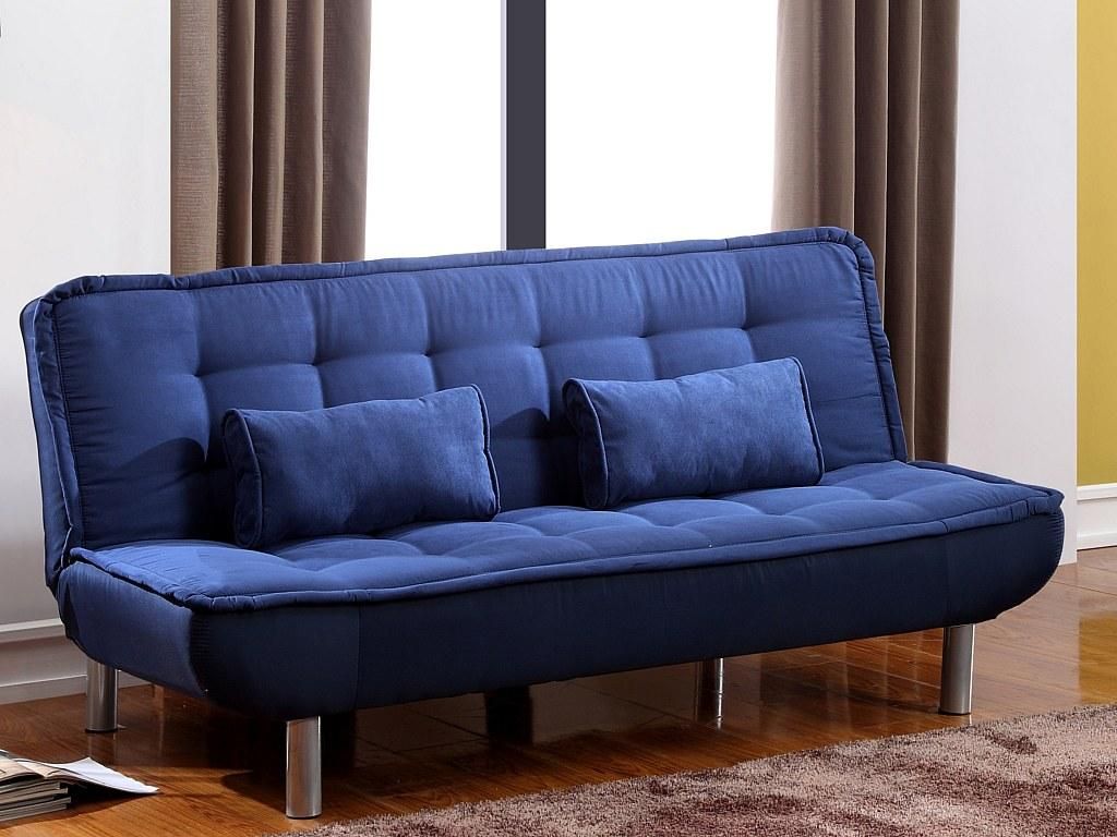 MISHAN Schlafsofa aus Stoff - Farbe: blau