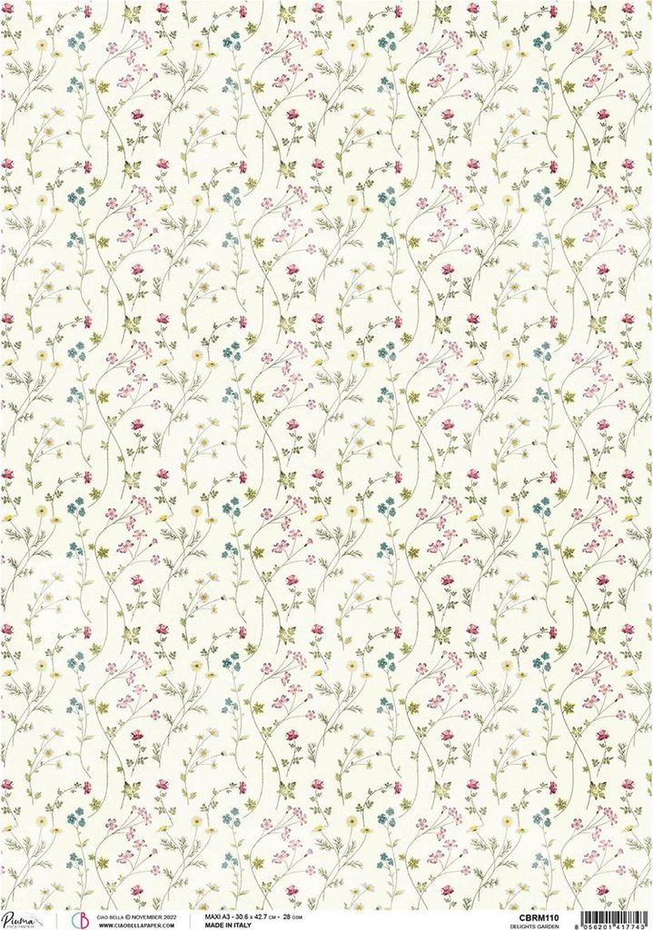 Ciao Bella Motiv Strohseide Flower Shop Delights Garden A3 28g/qm Bastelpapier