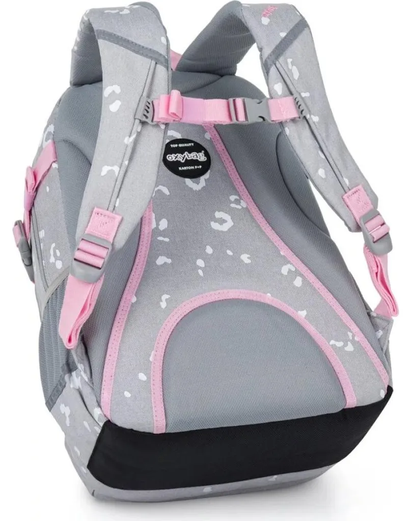 Sac à dos collège OXYBAG OXY SCOOLER Gris à motifs géométriques 30L