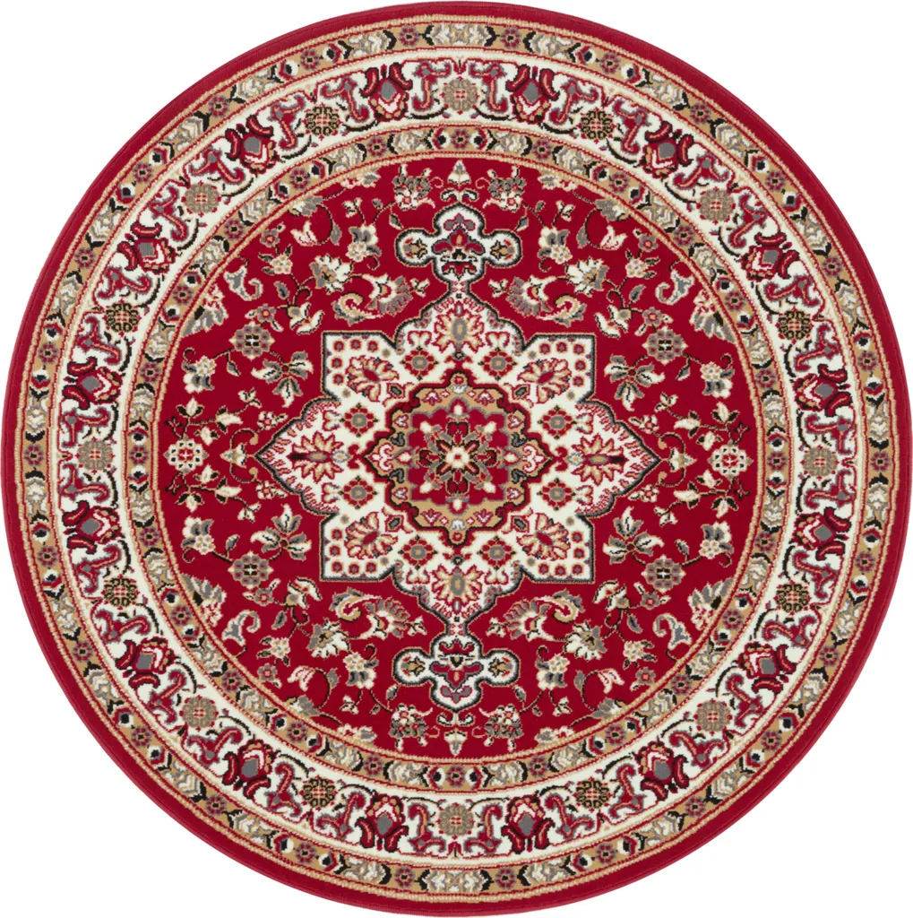 Grand tapis de salon rond rouge Mirkan 104103 Ø 160 cm déco chic