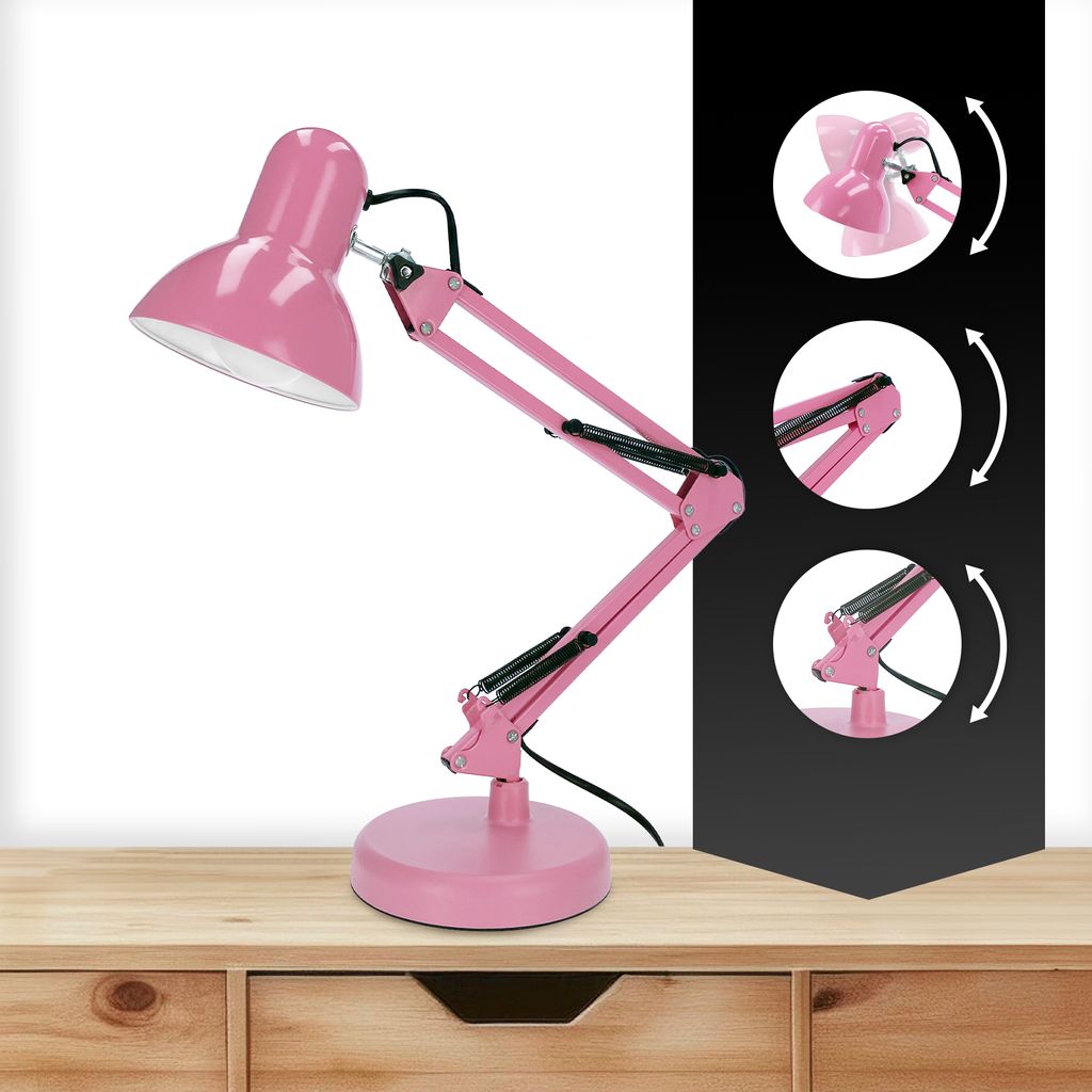 PIXI Rosa E27 Schreibtischlampe Sockel und Clip-Set
