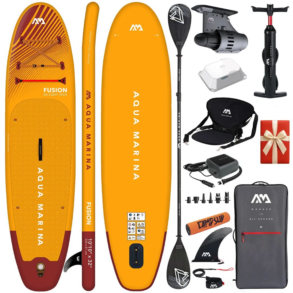 Aufblasbares SUP Set Aqua Marina Fusion 330 cm mit Motor BlueDrive S + SUPER COMBO + Geschenk