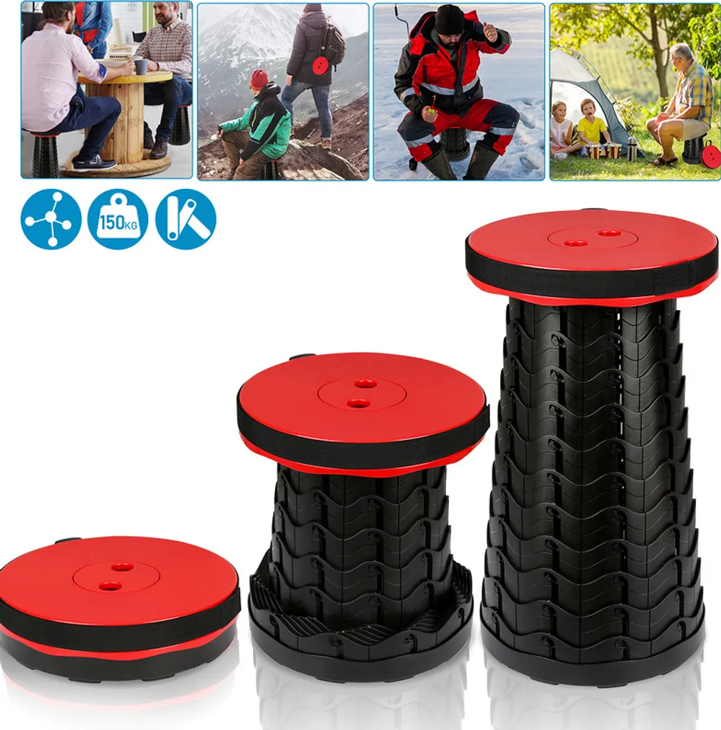 Sedia Campeggio TolleTour Rossa Pieghevole - Sgabello Portatile Resistente