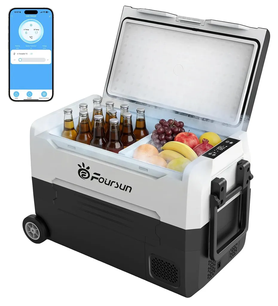 Glacière à compression 45 L pour voiture avec contrôle de température LED