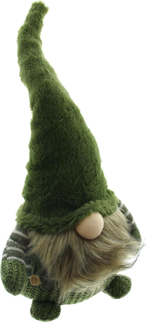 FRANK FLECHTWAREN Deko-Figur Wichtel in grün, 50 cm hoch, mit LED-Beleuchtung, Weihnachtswichtel