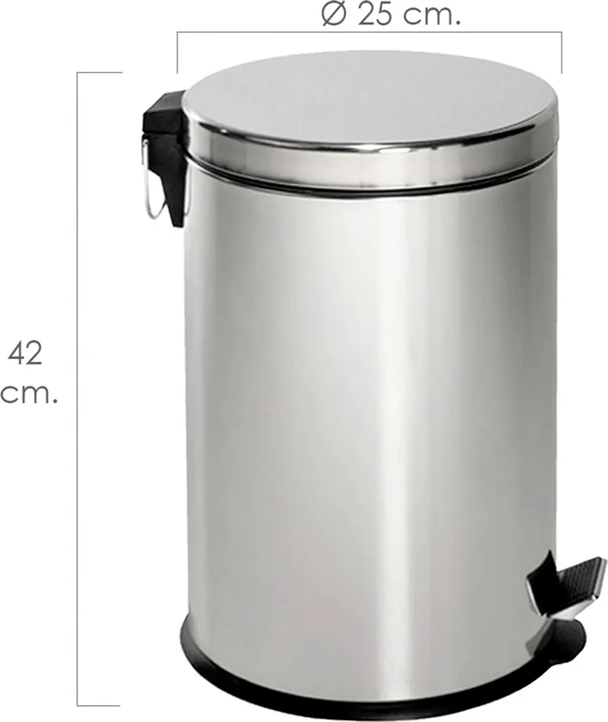 Cestino Maurer 12L Inox 25x42cm | Arredo Professionale per Hotel