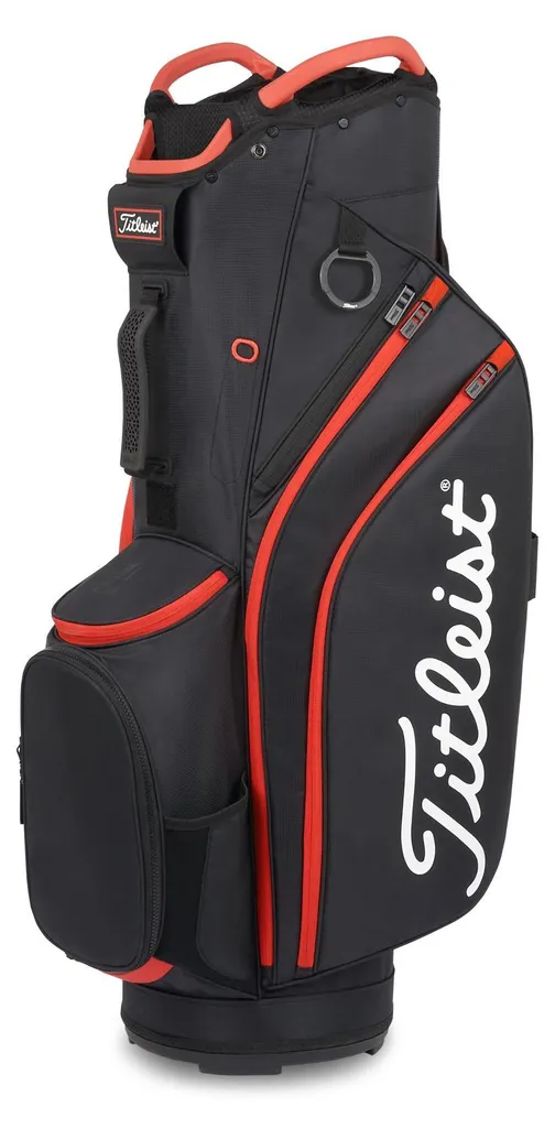 Sac de golf Titleist Cart 14 noir rouge : sac chariot haut de gamme