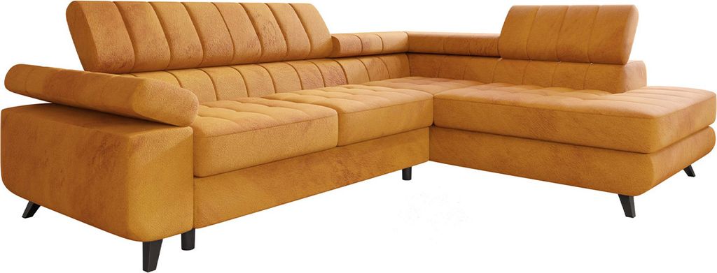MIRJAN24 Ecksofa Nord Premium, Polsterecke vom Hersteller, L-Form Ecke, Bettkasten und Schlaffunktion (Farbe: Sorriso 22, Seite: Rechts)