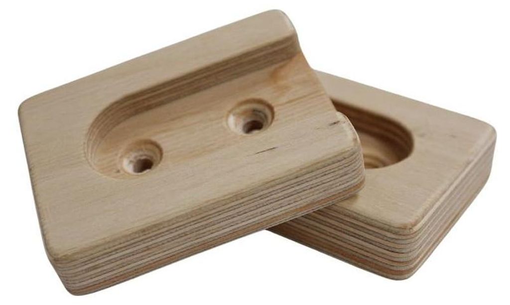 BearOnBar – 2x Holzhalterungen zur Befestigung einer Turnstange bis 100 cm – 18 mm – für Krafttraining, Klimmzüge im Türrahmen – 1 Set