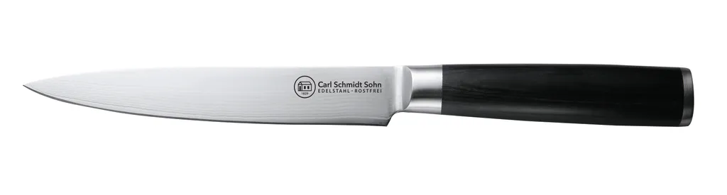 Coltello da affettare Carl Schmidt Sohn-Konstanz, acciaio VG 10, 18 cm, nero/argento