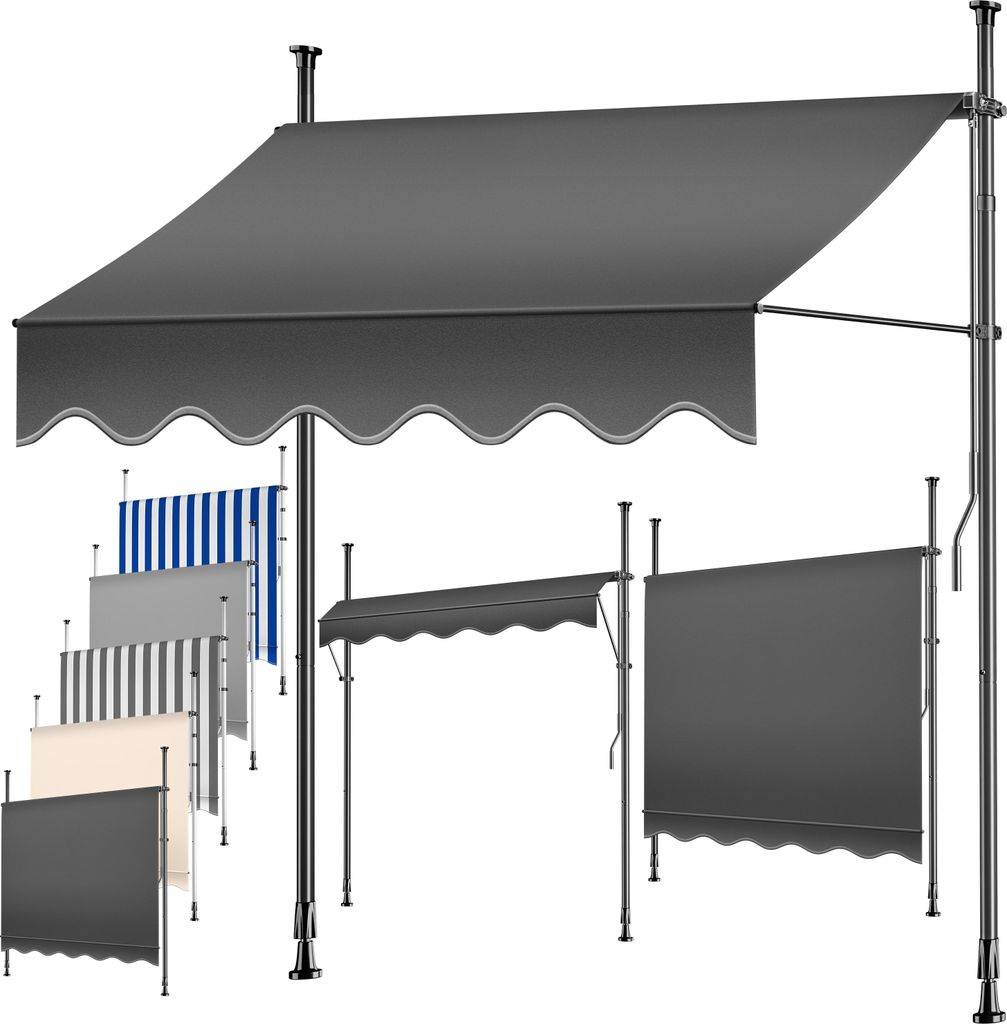 KESSER® Klemmmarkise mit Handkurbel Balkon, Balkonmarkise Produktbild 