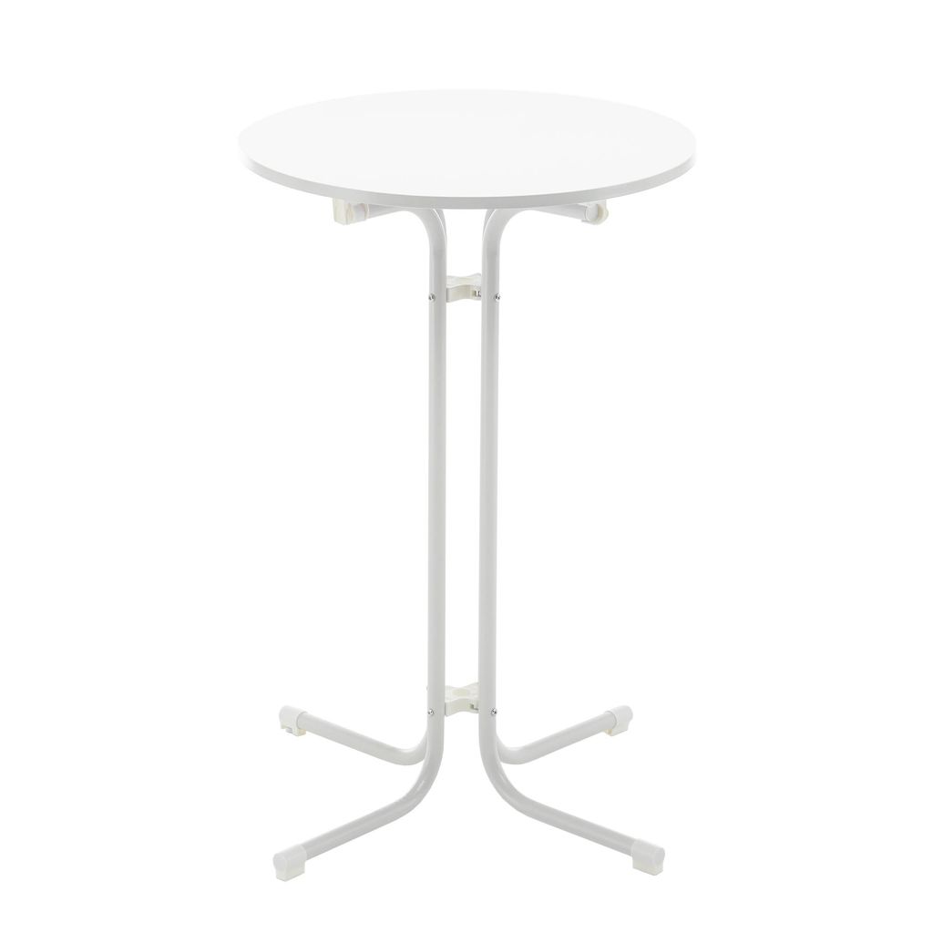 Thanaddo Stehtisch Klappbar Outdoor Gastro Bistrotisch Ø 70 cm Rund Witterungsbeständig Weiß Partytisch