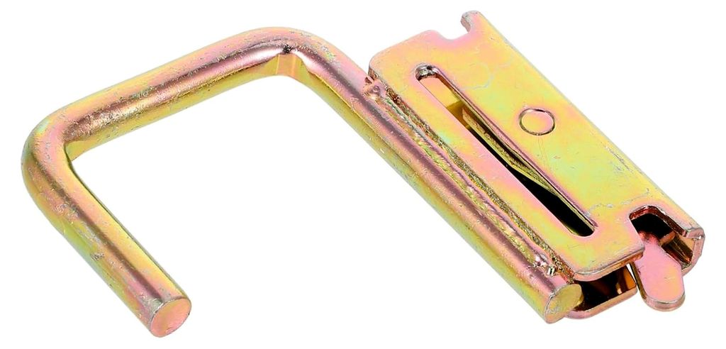 Eisen E-Track-J-Haken für E-Type-Schienen, Zubehör für Garagen- und geschlossene Anhänger, E-Track-Leiterhaken mit Schienenschutzschnallen