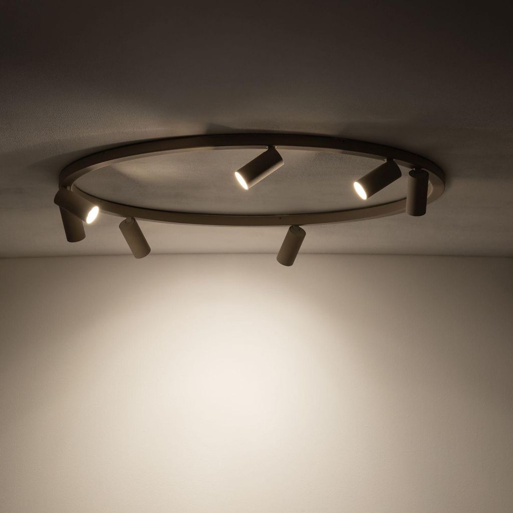 Spot Lampe Aluminium Metall verstellbar Ø 93 cm Beige GU10 rund Modern