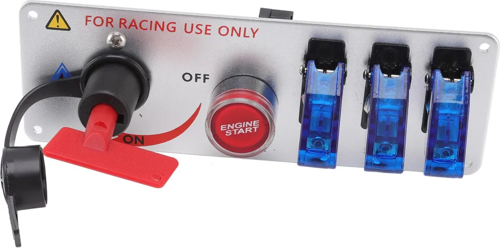 Kit Panneau de Démarrage Sport 12V 5 Boutons LED Bleu pour Tuning de Voiture
