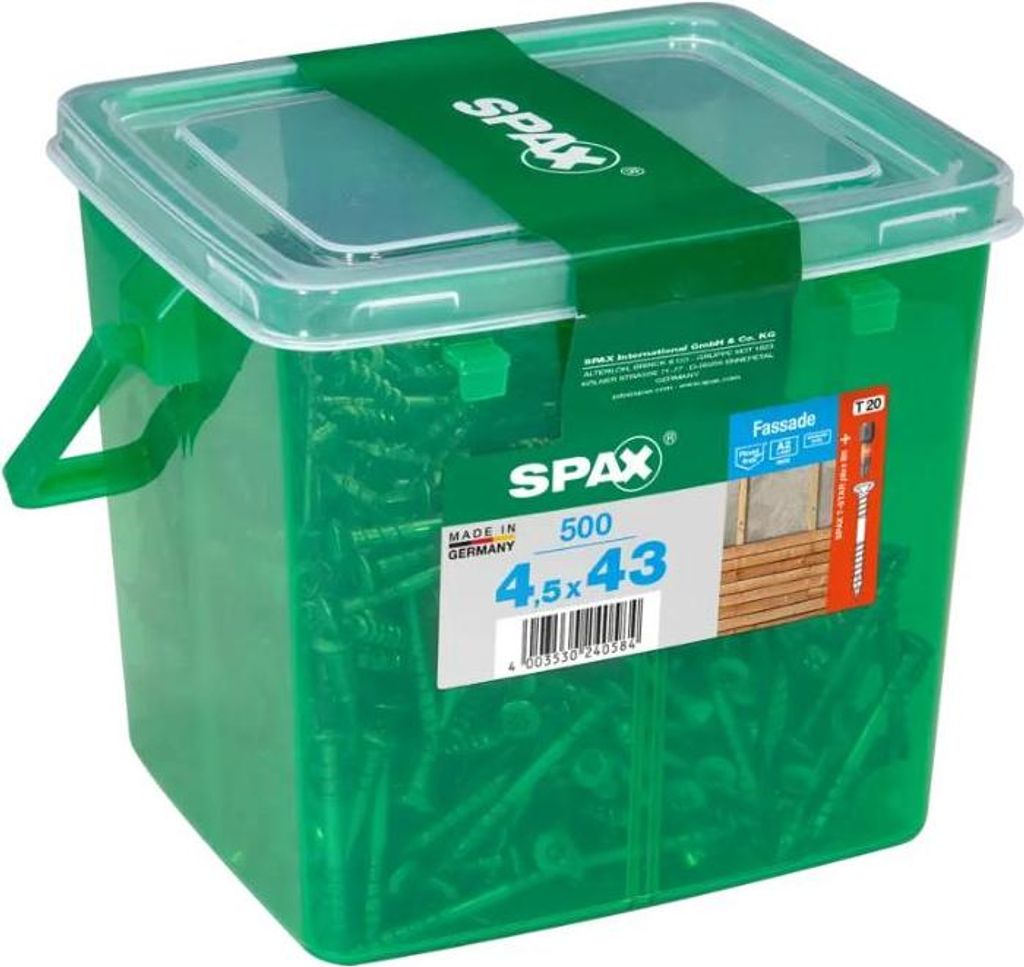 Spax wkręt fasadowy stal nierdzewna A2 4,5 x 43 mm 500 szt. Zdjęcie produktu 