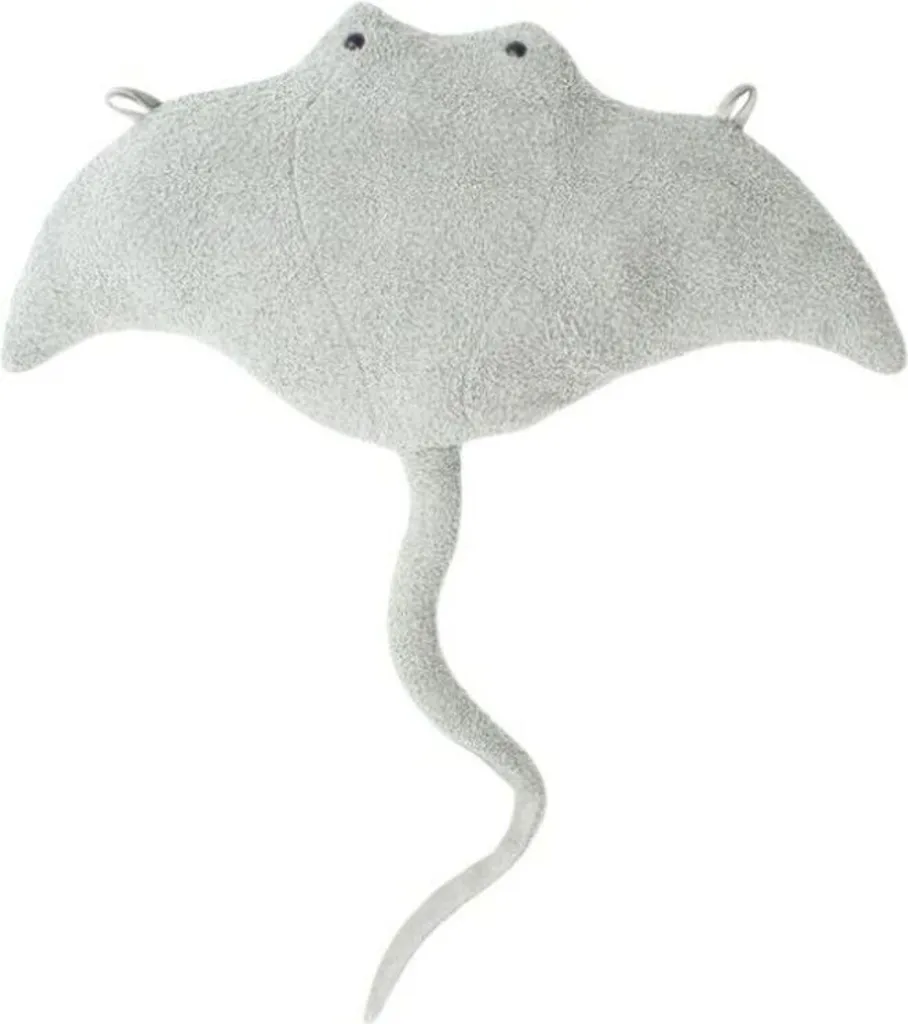 Peluche Crochetts OCÉANO Raie Grise - Jouet Crochet 67 x 77 x 11 cm