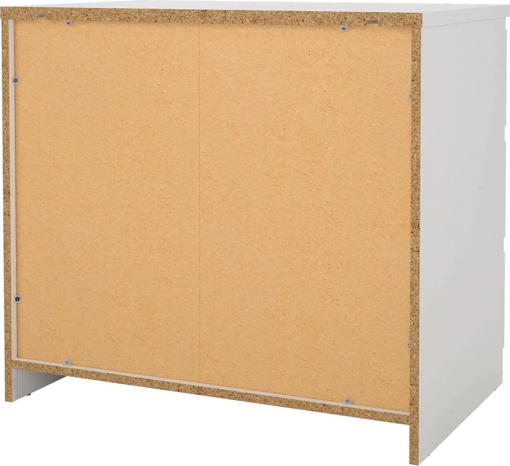 Commode Blanche Artic 77cm - 3 Tiroirs Coulissants et Format Compact Chic