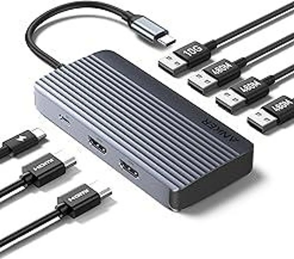 Hub USB-C 7 in 1 Doppio HDMI 4K | Docking Station 10Gbps per MacBook Pro