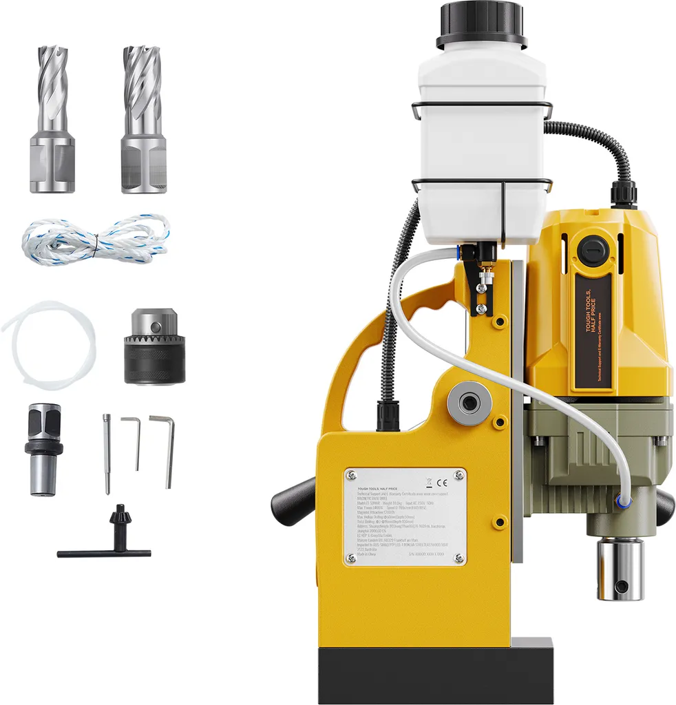 SucceBuy Perceuse Magnétique 1200W - Presse à Percer Mag 2810 lbf Jaune