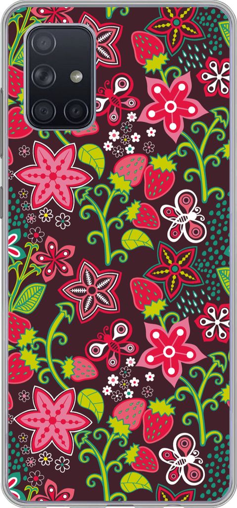 MuchoWow Handyhülle Schutzhülle Hülle für Telefoonhoesje Samsung Galaxy A51 5G Mädchen - Obst - Blumen - Muster - Mädchen - Kinder - Kind -...