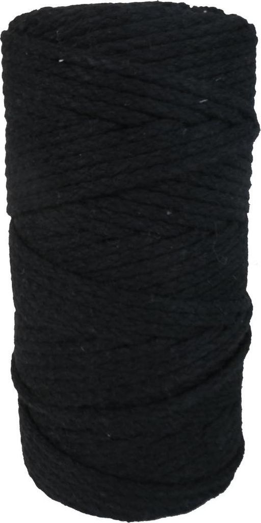 DekoArt Makrameekordel schwarz 4 mm 100 m Baumwolle Produktbild 