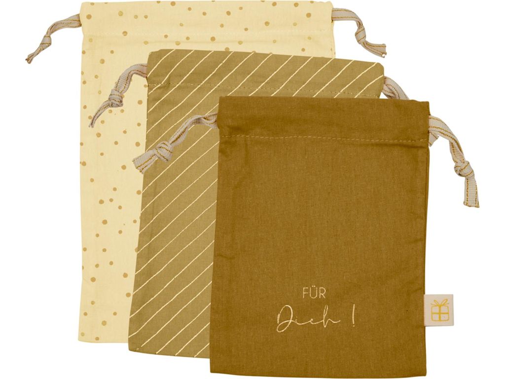 Weihnachten|Die Spiegelburg Geschenksäckchen, gelb (Set aus 3 Gr.) - WinterLiebe